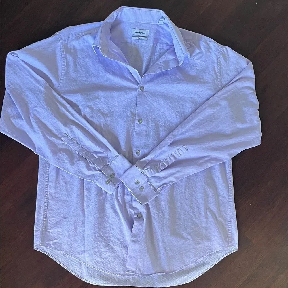 Calvin Klein Men's Lavender Button Down Shirt